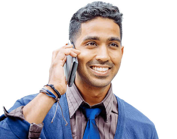 Residential Winback Header India A man having a conversation on a mobile