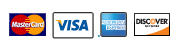 Mastercard, Visa, American Express, Discover